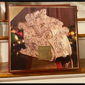 SOLD Lenox Florentine & Pearl Jeweled Sleigh Candy Dish/ Cookie Jar